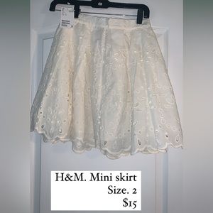 H&M white mini skirt